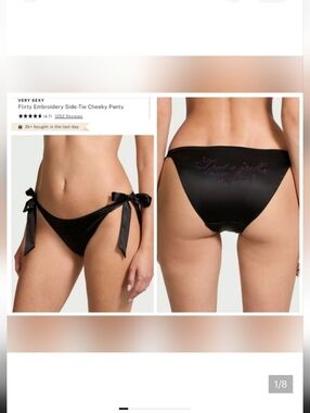 Victoria's secret VERY SEXY Flirty Embroidery Side-Tie Cheeky Panty HALLOWEEN M